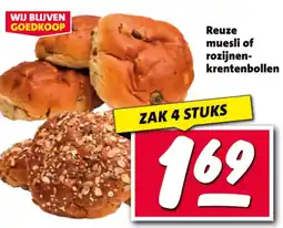 Nettorama Reuze muesli of rozijnen krentenbollen aanbieding