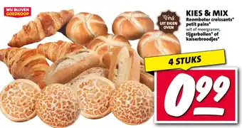 Nettorama Roomboter croissants petit pains tijgerbollen of kaiserbroodjes aanbieding