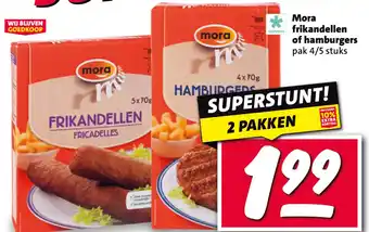 Nettorama Mora frikandellen of hamburgers aanbieding