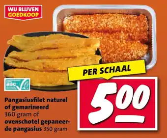 Nettorama Pangasiusfilet naturel of gemarineerd of ovenschotel gepaneer- de pangasius aanbieding
