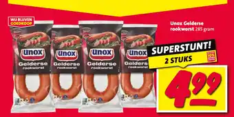 Nettorama Unox Gelderse rookworst aanbieding