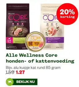 Welkoop Alle Wellness Core honden of kattenvoeding aanbieding