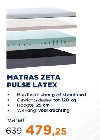 TotaalBED Matras Zeta Pulse-latex | 70 x 200 cm | Standaard aanbieding