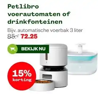 Welkoop Petlibro voerautomaten of drinkfonteinen aanbieding
