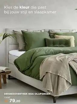 TotaalBED Dekbedovertrek Noa Olijfgroen 140 x 200/220 cm aanbieding