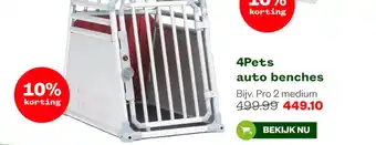 Welkoop 4Pets auto benches aanbieding