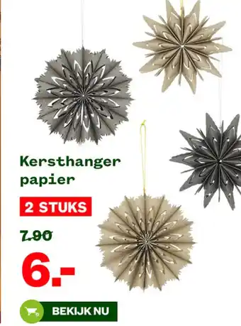 Welkoop Kersthanger papier aanbieding