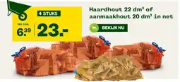 Welkoop Haardhout 22 dm³ of aanmaakhout 20 dm³ in net aanbieding