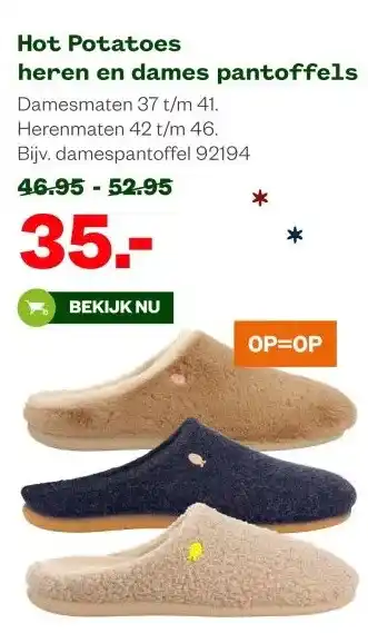 Welkoop Hot Potatoes heren en dames pantoffels aanbieding