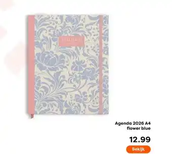 The Read Shop Agenda 2026 A4 flower blue aanbieding