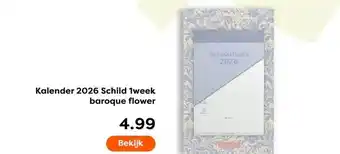 The Read Shop Kalender 2026 Schild 1week baroque flower aanbieding