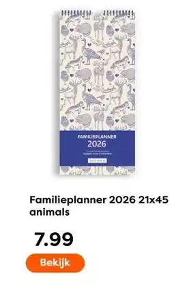 The Read Shop Familieplanner 2026 21x45 animals aanbieding