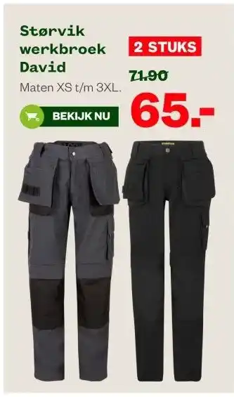 Welkoop Størvik werkbroek David aanbieding