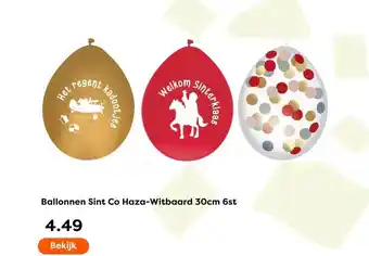 The Read Shop Ballonnen Sint Co Haza-Witbaard 30cm 6st aanbieding