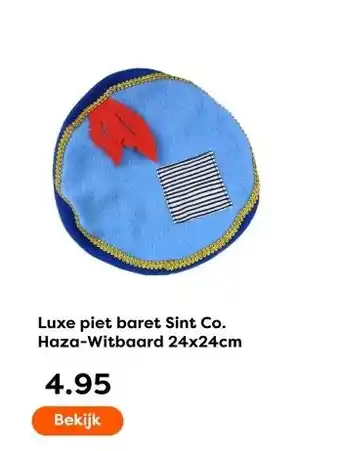 The Read Shop Luxe piet baret Sint Co. Haza-Witbaard 24x24cm aanbieding