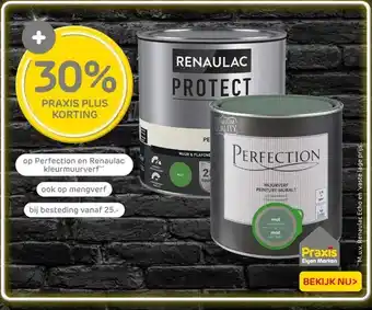 Praxis op Perfection en Renaulac kleurmuurverf aanbieding