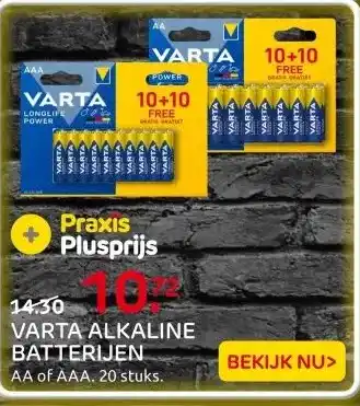 Praxis Varta alkaline batterij Longlife Power aanbieding