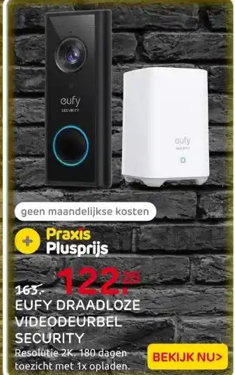 Praxis Eufy Security videodeurbel draadloos 2K aanbieding