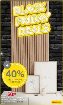 Praxis Maestro Latt lattenwand - Matte Black - aanbieding