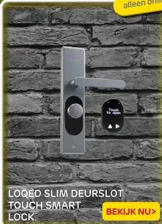 Praxis LOQED SLIM DEURSLOT TOUCH SMART LOCK. aanbieding