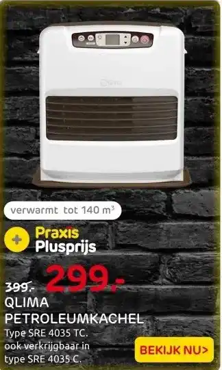 Praxis Petroleumkachel Qlima SRE 4035 TC aanbieding
