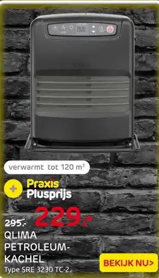Praxis Qlima petroleumkachel SRE3230 TC-2 3kW aanbieding