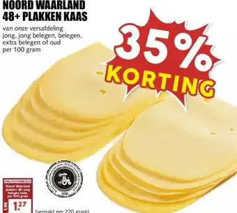 MCD Supermarkt NOORD WAARLAND 48+ PLAKKEN KAAS aanbieding