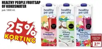 MCD Supermarkt HEALTHY PEOPLE FRUITSAP OF KOKOSWATER aanbieding