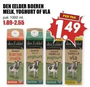 MCD Supermarkt DEN EELDER BOEREN MELK, YOGHURT OF VLA aanbieding
