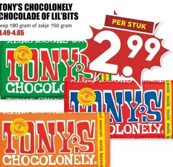 MCD Supermarkt TONY'S CHOCOLONELY CHOCOLADE OF LIL'BITS aanbieding