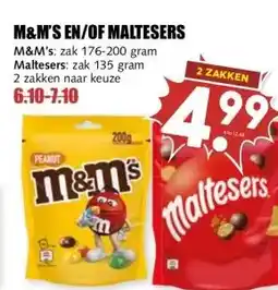 MCD Supermarkt M&M'S EN/OF MALTESERS aanbieding