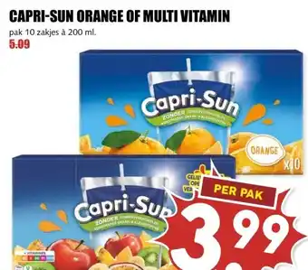 MCD Supermarkt CAPRI-SUN ORANGE OF MULTI VITAMIN aanbieding