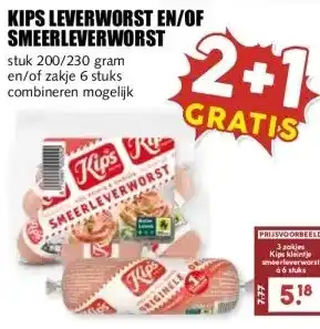 MCD Supermarkt KIPS LEVERWORST EN/OF SMEERLEVERWORST aanbieding