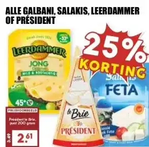 MCD Supermarkt ALLE GALBANI, SALAKIS, LEERDAMMER OF PRESIDENT aanbieding