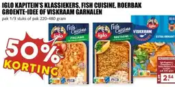 MCD Supermarkt IGLO KAPITEIN'S KLASSIEKERS, FISH CUISINE, ROERBAK GROENTE-IDEE OF VISKRAAM GARNALEN aanbieding