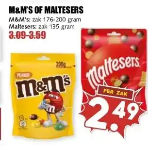 MCD Supermarkt M&M'S OF MALTESERS aanbieding