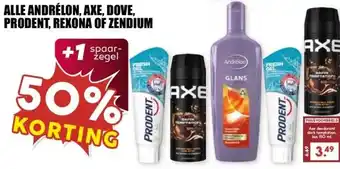 MCD Supermarkt ALLE ANDRÉLON, AXE, DOVE, PRODENT, REXONA OF ZENDIUM aanbieding