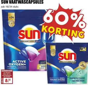 MCD Supermarkt SUN VAATWASCAPSULES aanbieding