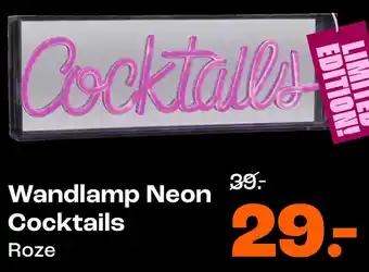 Kwantum Wandlamp Neon Cocktails aanbieding