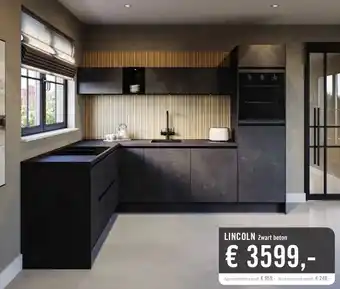 Keukendepot LINCOLN Zwart beton aanbieding