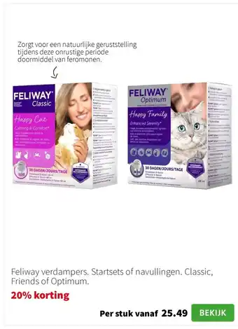 Intratuin Feliway verdampers. Startsets of navullingen. Classic, Friends of Optimum. aanbieding