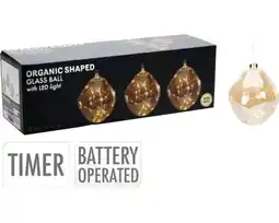 Hornbach Glazen ballen organisch LED verlichting amber warmwit Ø 10 cm 3 st aanbieding