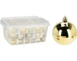 Hornbach Kerstbal kunststof goud mix assortiment 70 st aanbieding