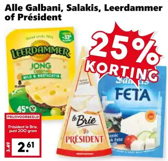 CoopCompact Alle Galbani, Salakis, Leerdammer of Président aanbieding