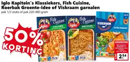 CoopCompact Iglo Kapitein's Klassiekers, Fish Cuisine, Roerbak Groente-idee of Viskraam garnalen aanbieding
