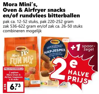 CoopCompact Mora Mini's, Oven & Airfryer snacks en/of rundvlees bitterballen aanbieding