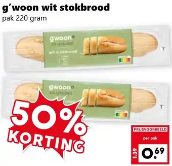 CoopCompact g'woon wit stokbrood aanbieding