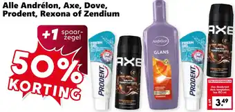 CoopCompact Alle Andrélon, Axe, Dove, Prodent, Rexona of Zendium aanbieding