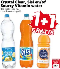 CoopCompact Crystal Clear, Sisi en/of Sourcy Vitamin water aanbieding