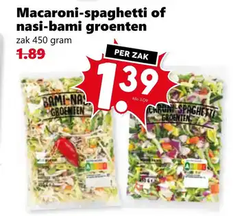 Coop Macaroni-spaghetti of nasi-bami groenten aanbieding